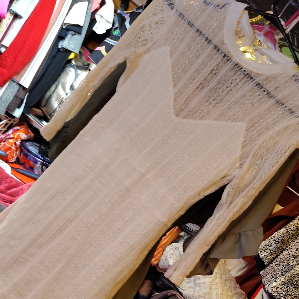 Honey Punch Cream Midi Dress